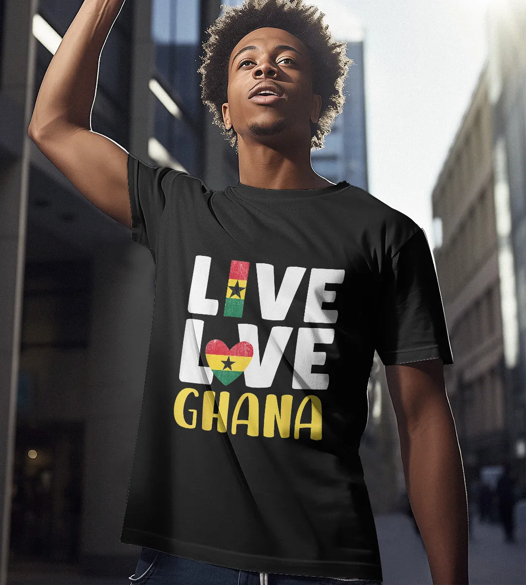 1sttheworld T-Shirt - Girl Ghanaian Roots T-Shirt Black A35