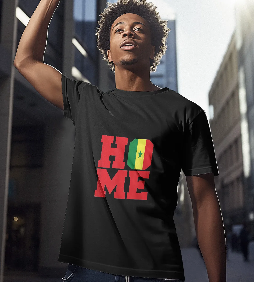 1sttheworld T-Shirt - Home Senegal T-Shirt Black A35