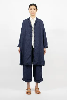 45_33 Linen Easy Coat Navy