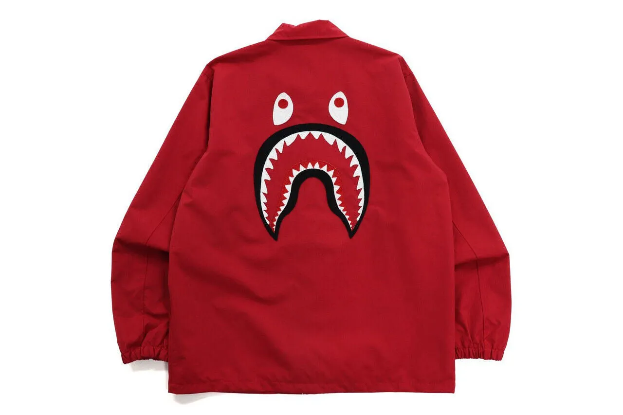 A BATHING APE SHARK COACH JACKET RED