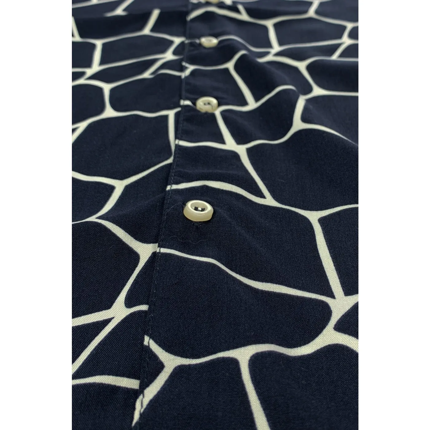 Abstract Pattern Navy Half Sleeves Shirt