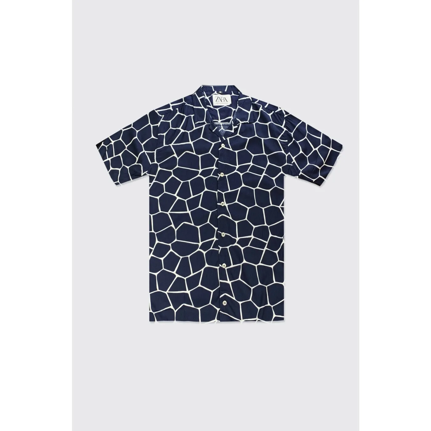 Abstract Pattern Navy Half Sleeves Shirt