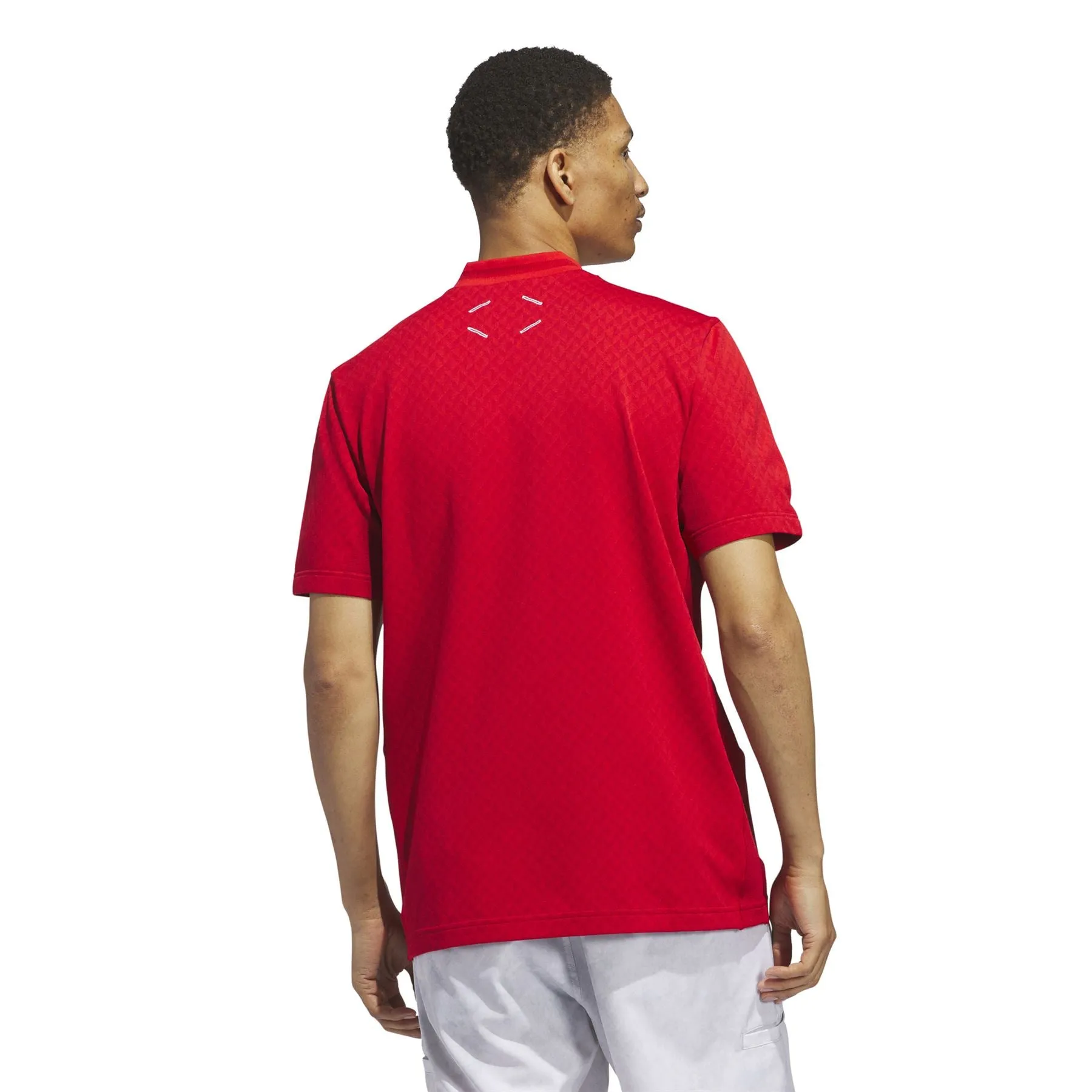 Adicross Mock Neck Quarter Zip Polo Better Scarlet - SS24