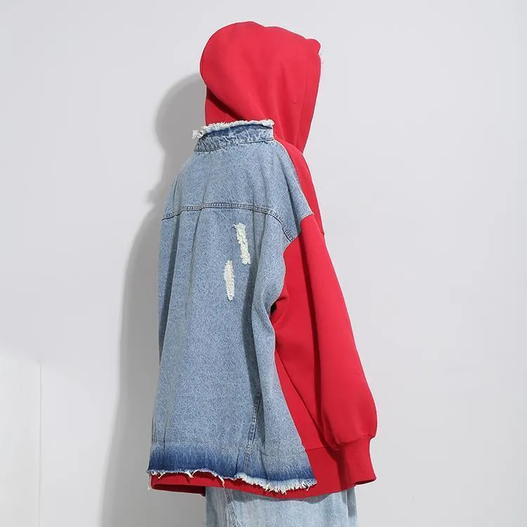 Alianna Split Denim Hoodie