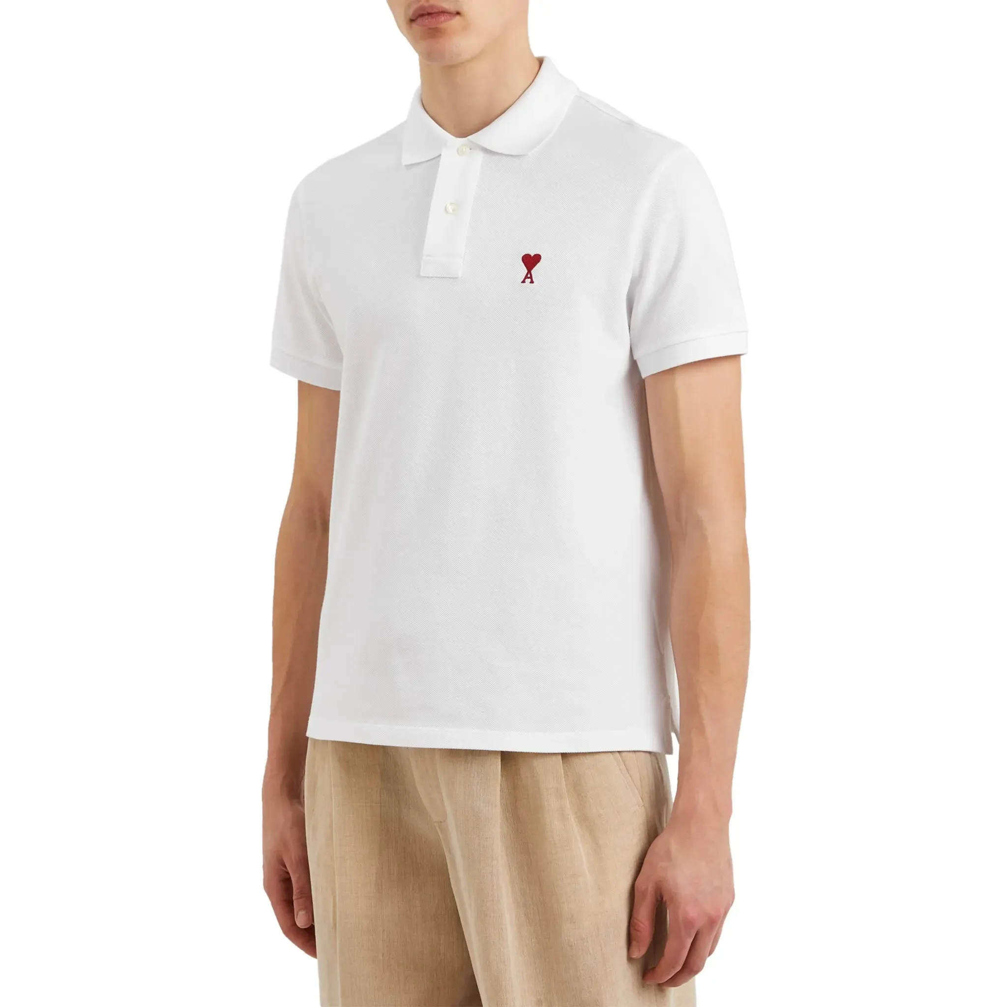 Ami Paris De Coeur White Polo Shirt