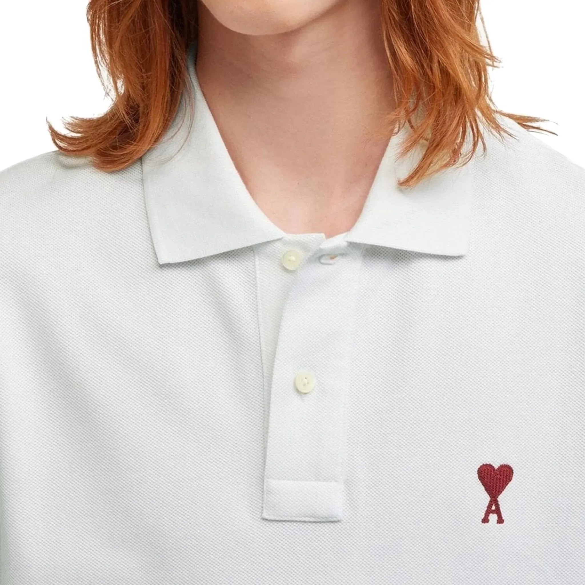 Ami Paris De Coeur White Polo Shirt