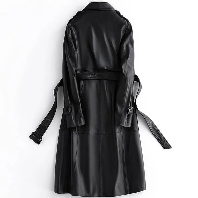 Angel Trench Coat For Women, Leather