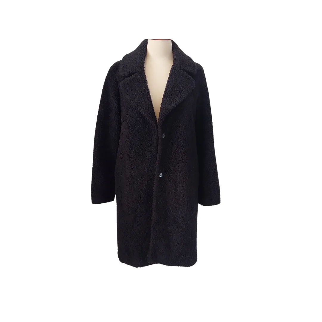 Ann Taylor Black Teddy Winter Coat | Pre Loved |