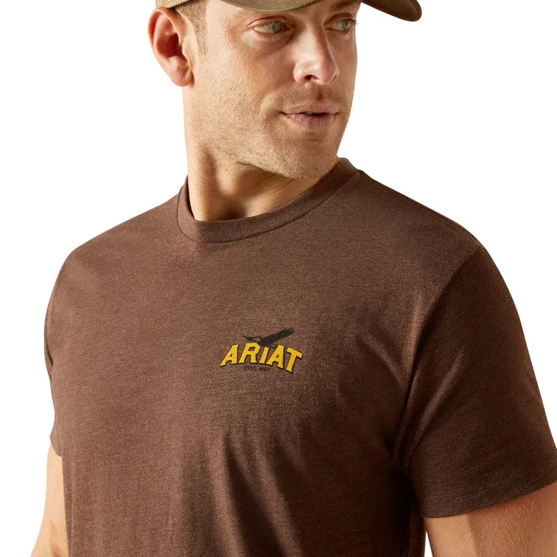 'Ariat' Men's Ariat 'Bison Sketch Shield' T-Shirt - Brown Heather