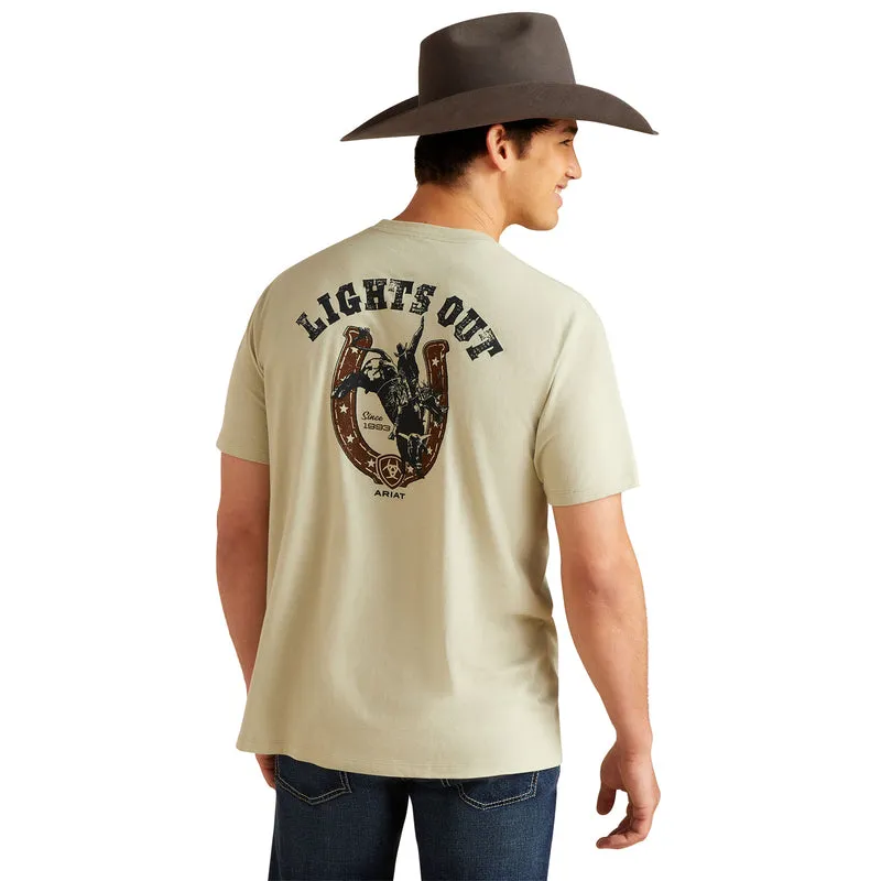 'Ariat' Men's Lights Out T-Shirt - Sage Heather