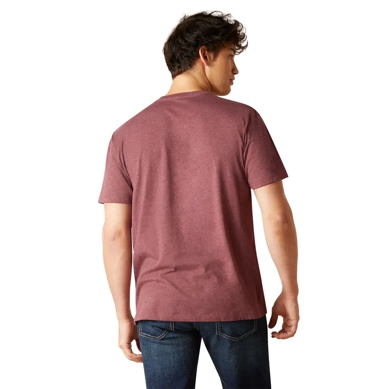 'Ariat' Men's Simple Geo Diamond T-Shirt - Burgundy Heather