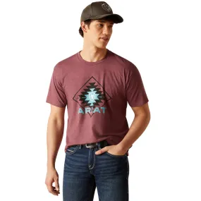 'Ariat' Men's Simple Geo Diamond T-Shirt - Burgundy Heather