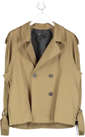 ASOS Brown Short Twill Trench Coat UK 8