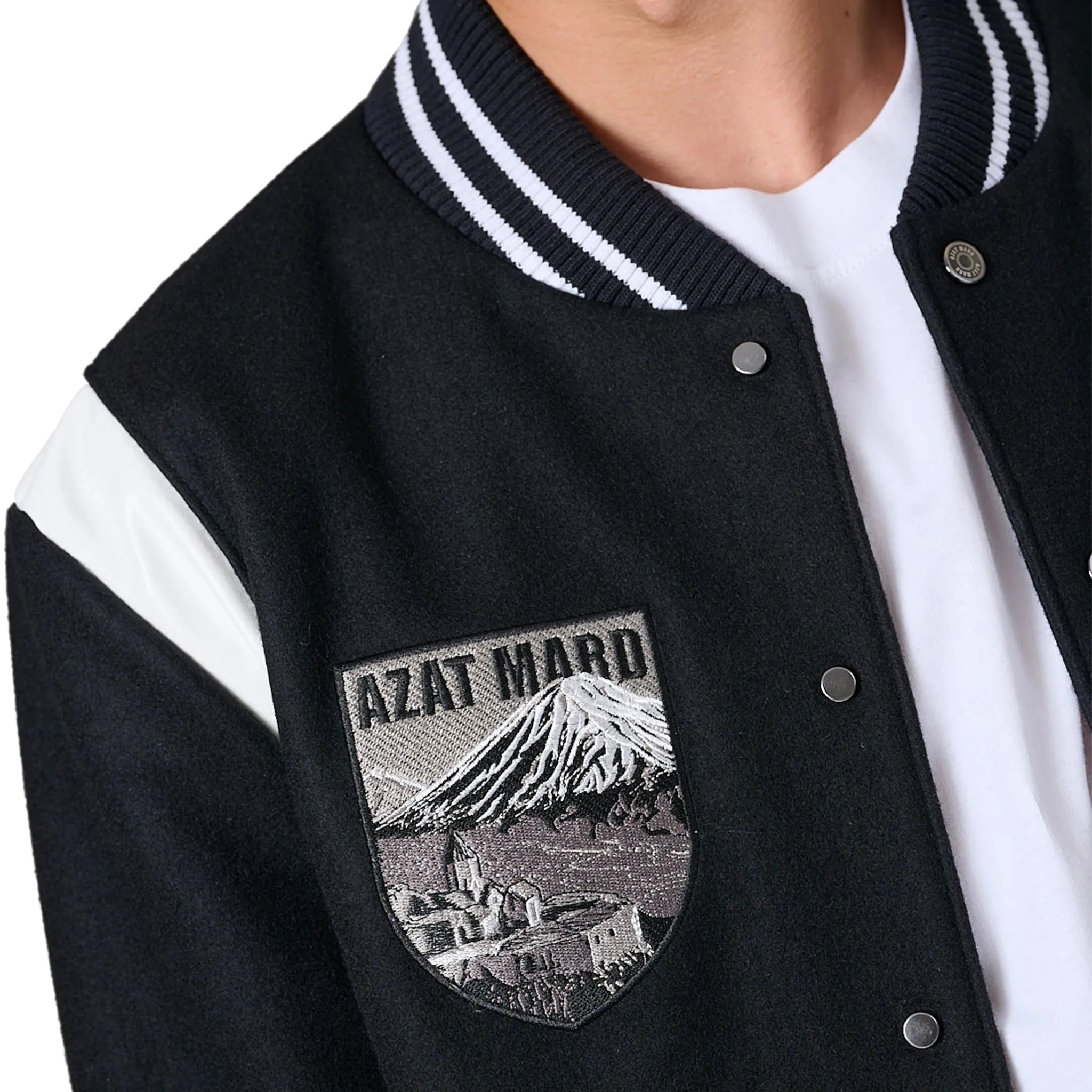 Azat Mard Black Varsity Jacket