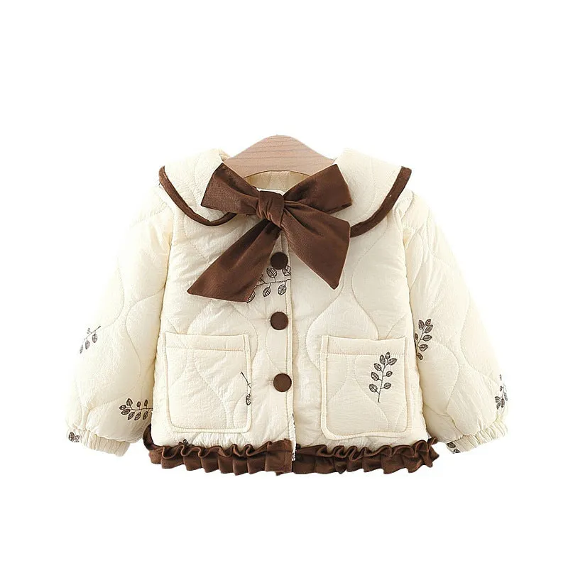 Baby Kid Girls Plant Bow Print Jackets Outwears Wholesale 231019114