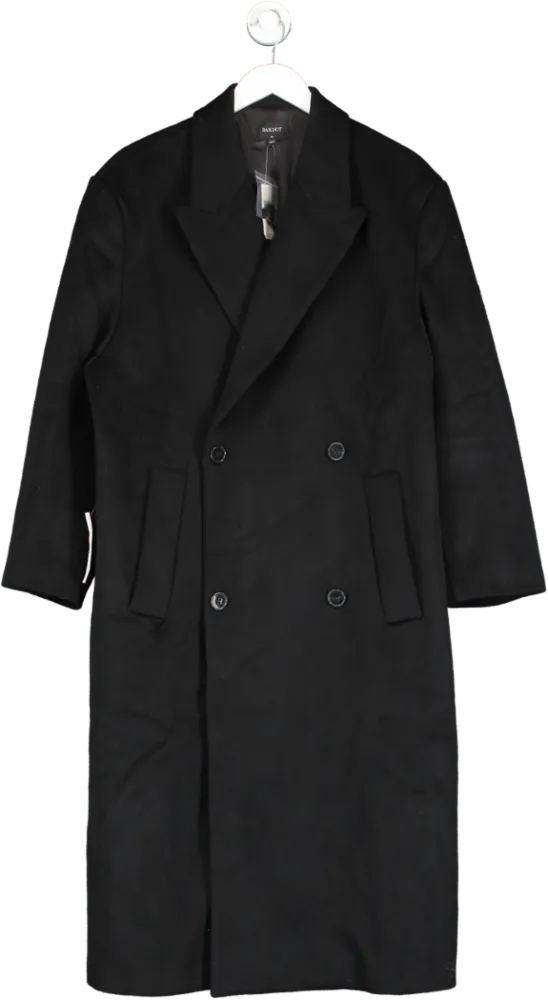 Bardot Black Oversized Wool-blend Maxi Coat UK M/L