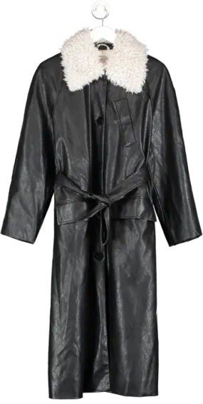 Baum Und Pferdgarten Black Delize Faux Leather Coat UK XS