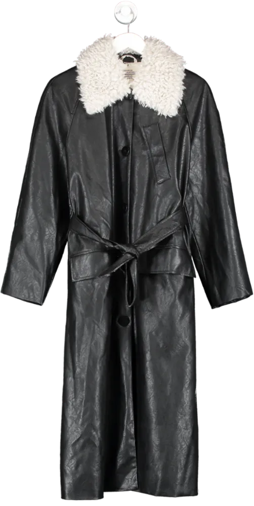 Baum Und Pferdgarten Black Delize Faux Leather Coat UK XS