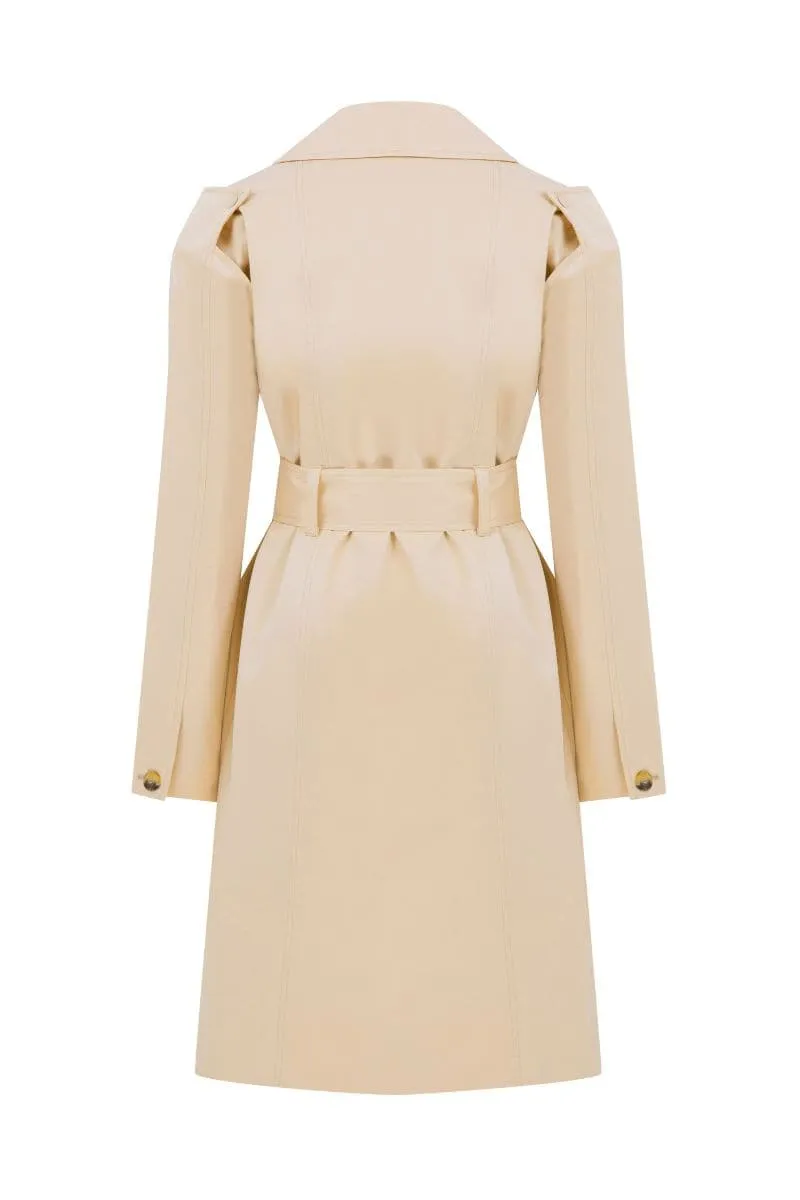 BEIGE FLAT TRENCH COAT