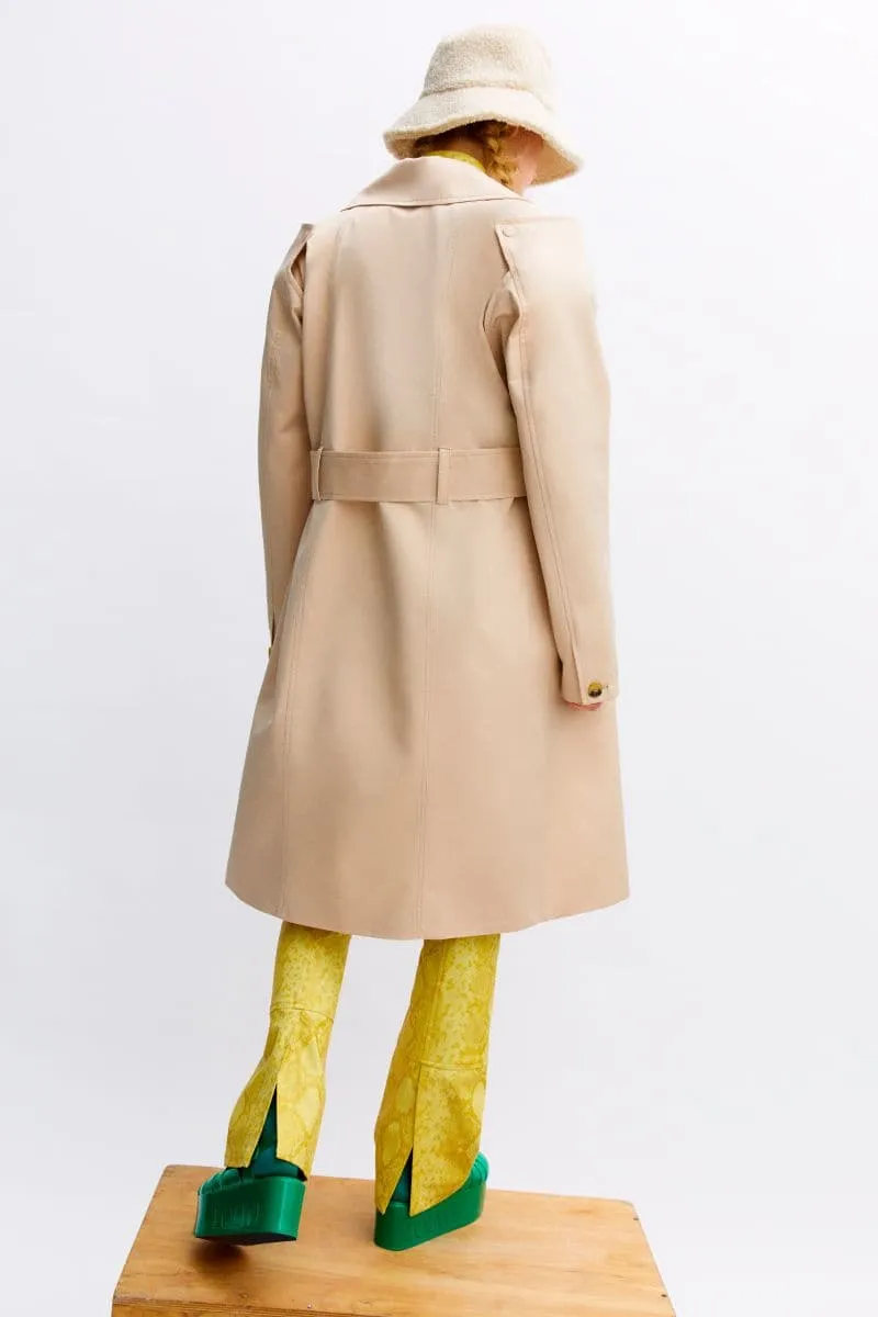 BEIGE FLAT TRENCH COAT