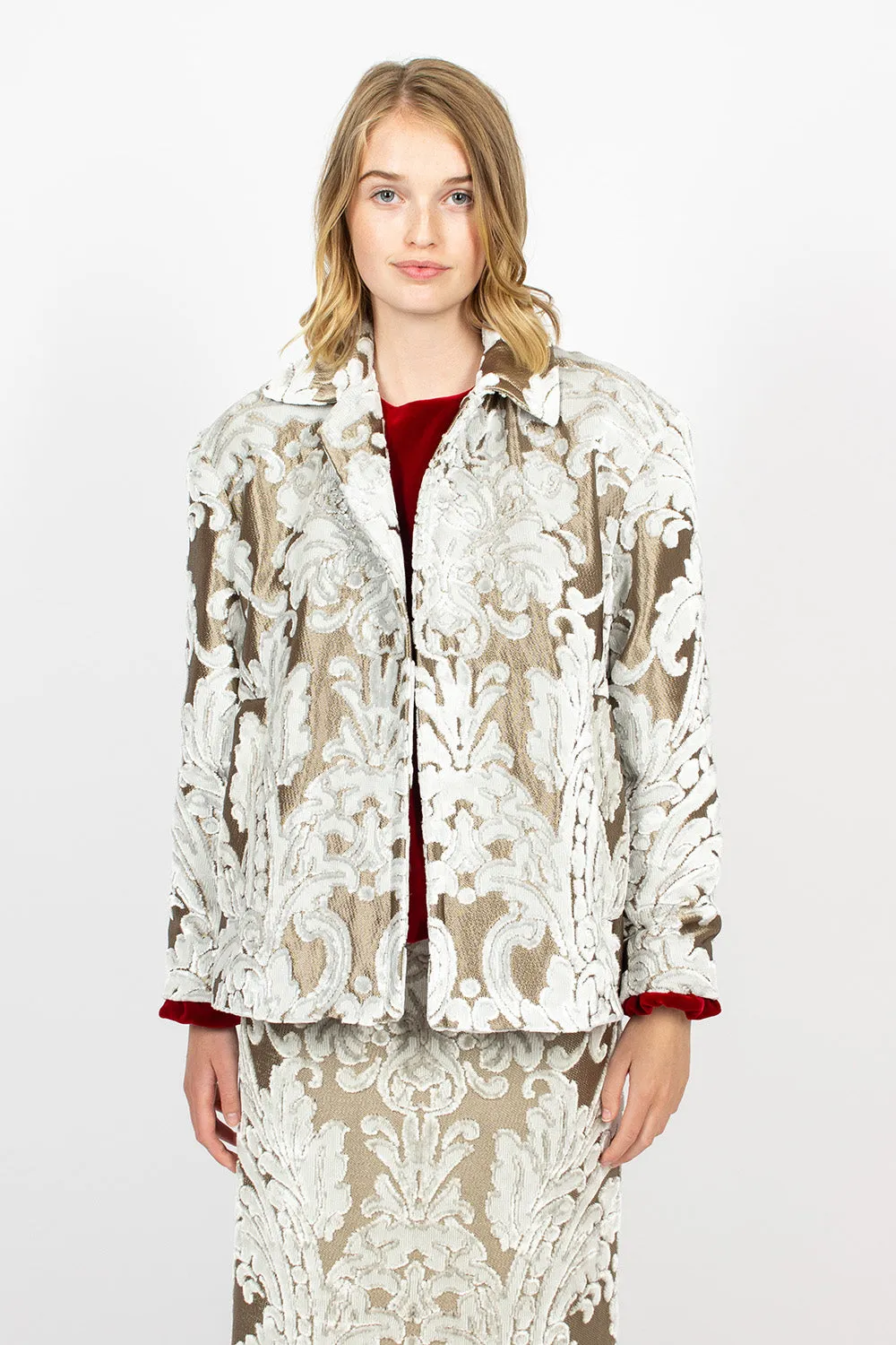 Belted Coat Ecru Tapestry