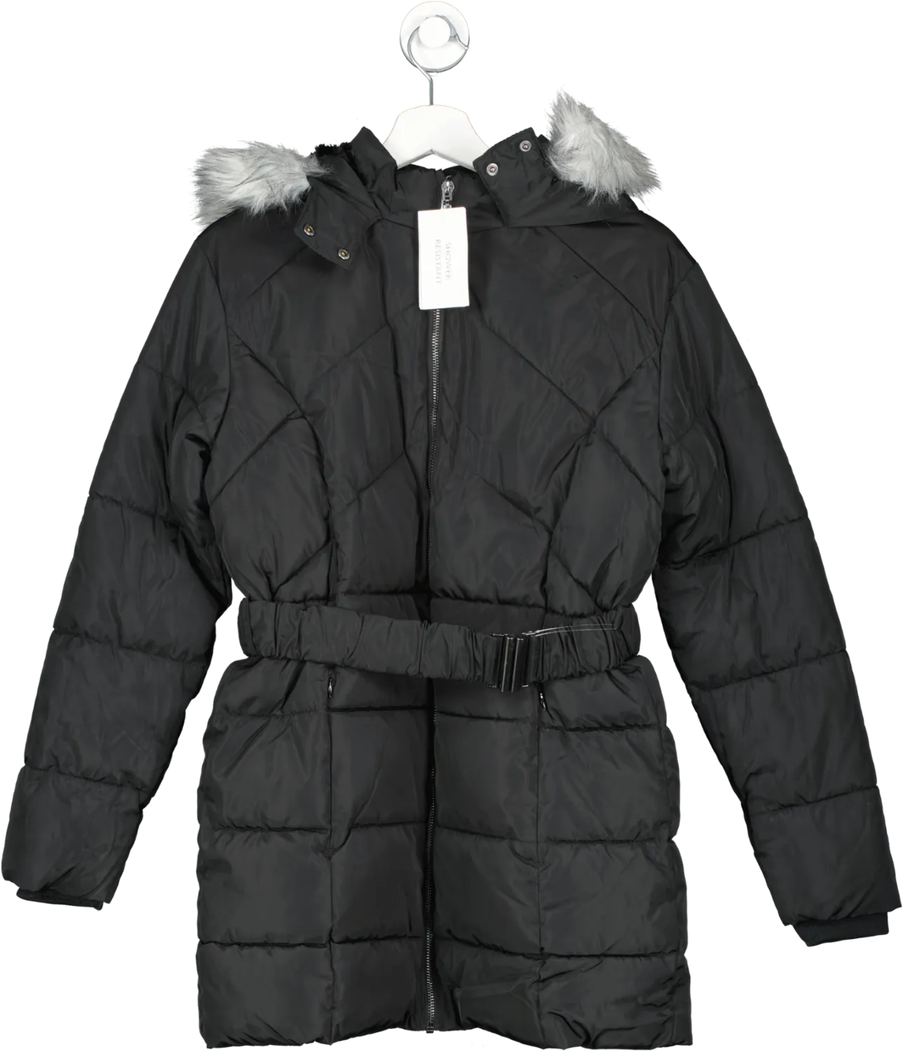 Black Very Everyday Shower Resistant Belted Coat BNW 14 Years