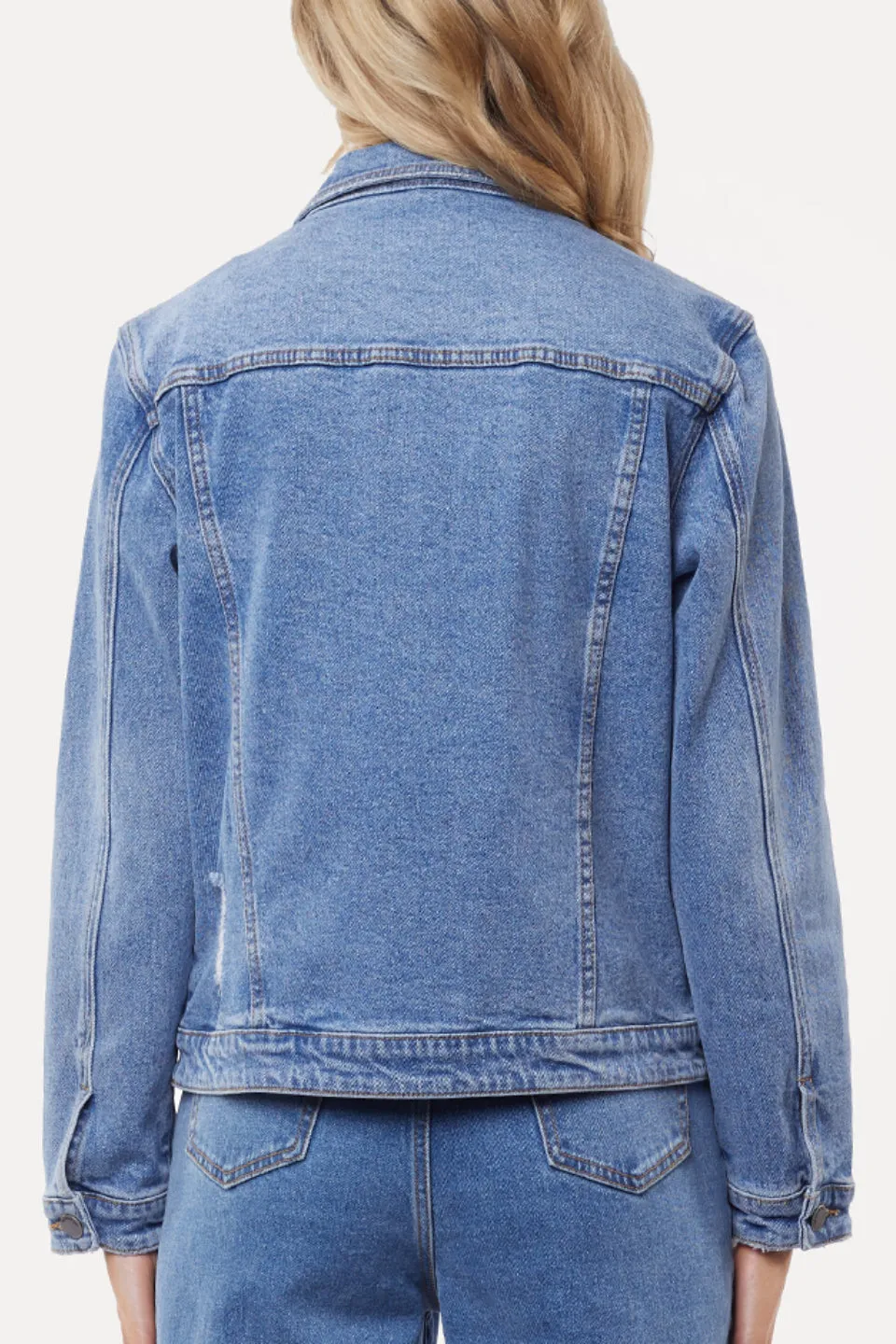 Brooklyn Crop Blue Denim Jacket