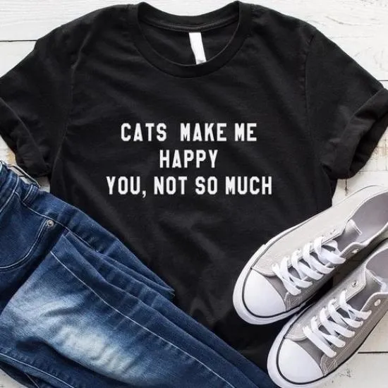 Cats Make Me Happy Tee