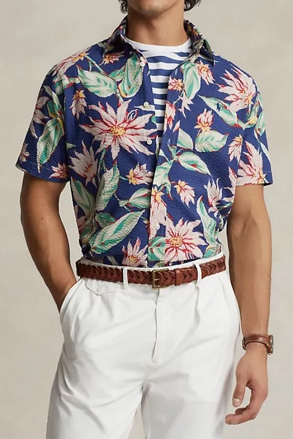 Classic Fit Floral Seersucker Shirt