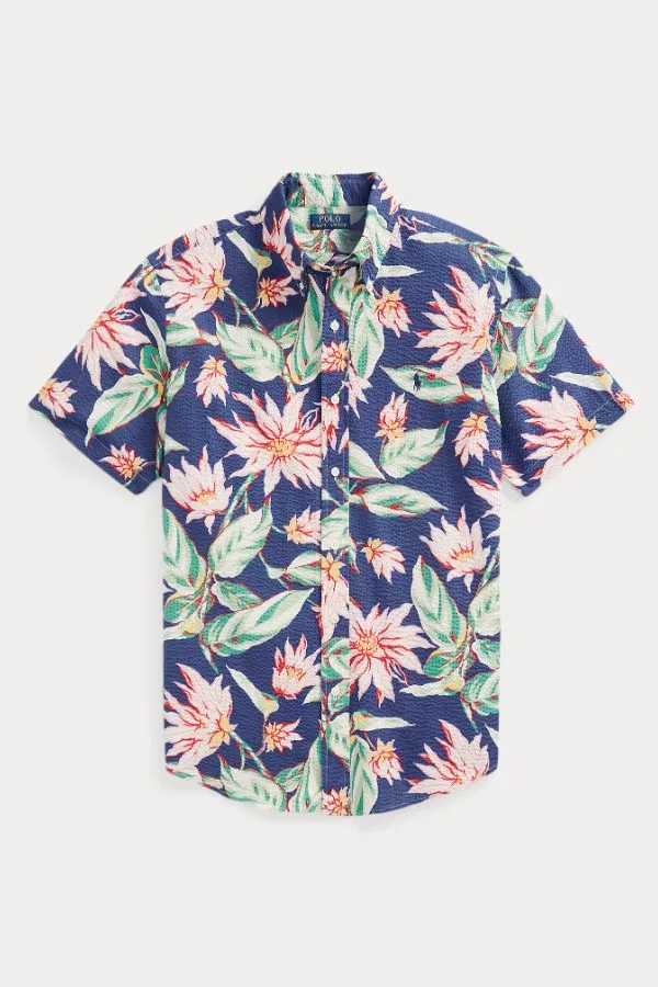 Classic Fit Floral Seersucker Shirt