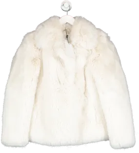 Club L Cream Hot Toddy Short Faux Fur Coat UK S