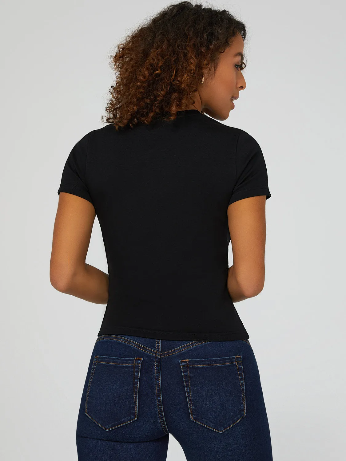 Cropped Crew Neck T-Shirt