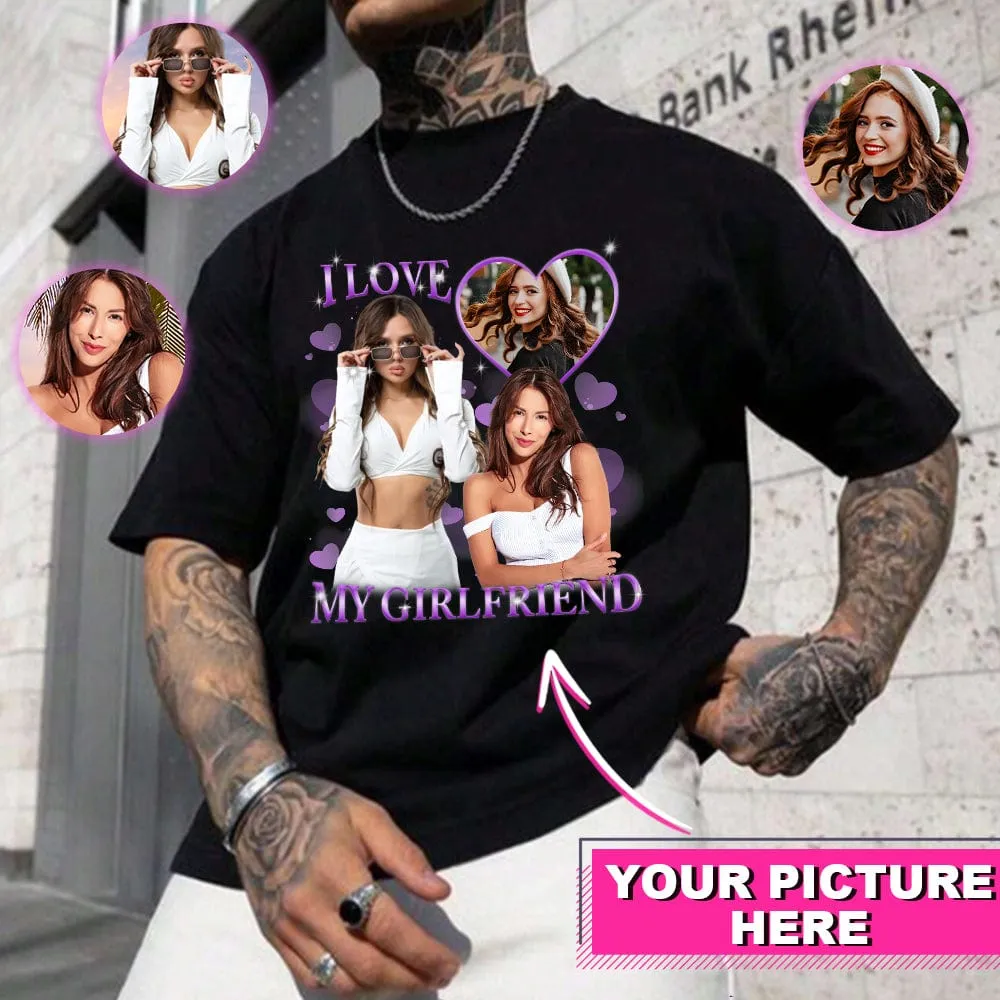 Custom Girlfriend Photo Tee Shirts Insert Your Design For Men Women