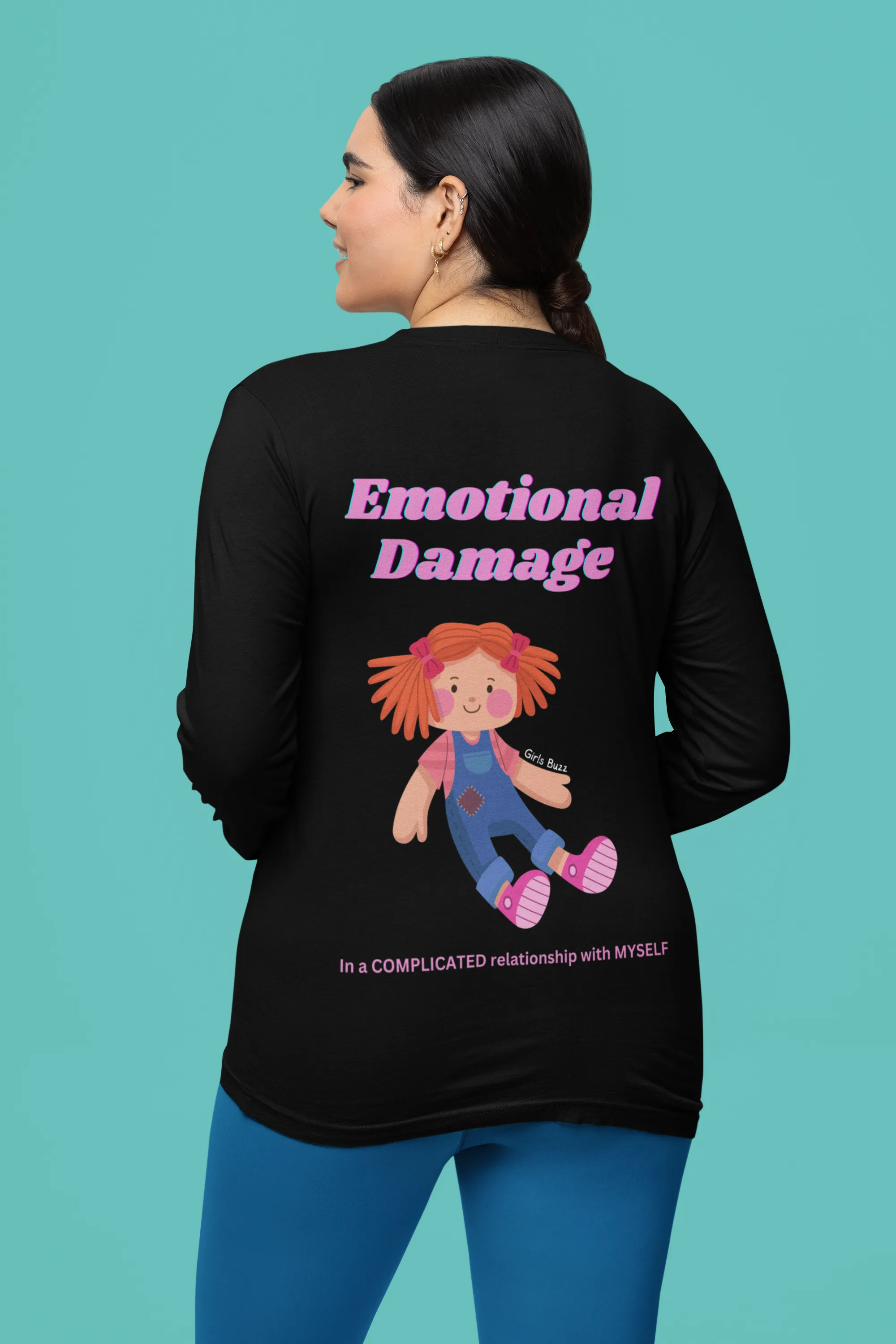 Emotional Damage Full Sleeves Back Printed T-shirt