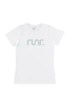 Floral Organic Runr T-shirt - White