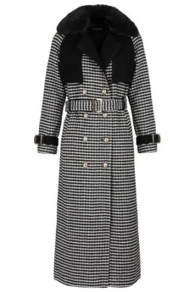 Full length houndstooth coat