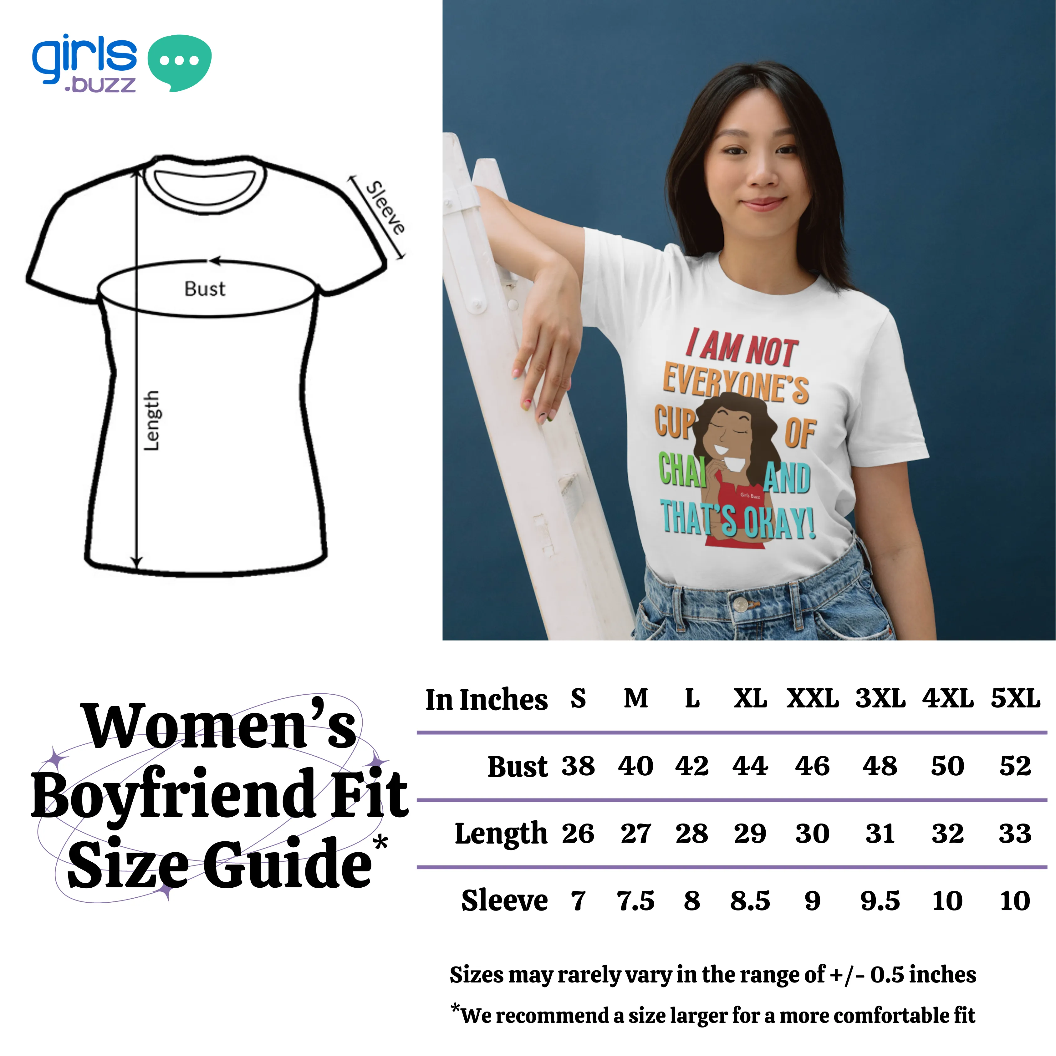 Girls Boyfriend Fit T-shirt