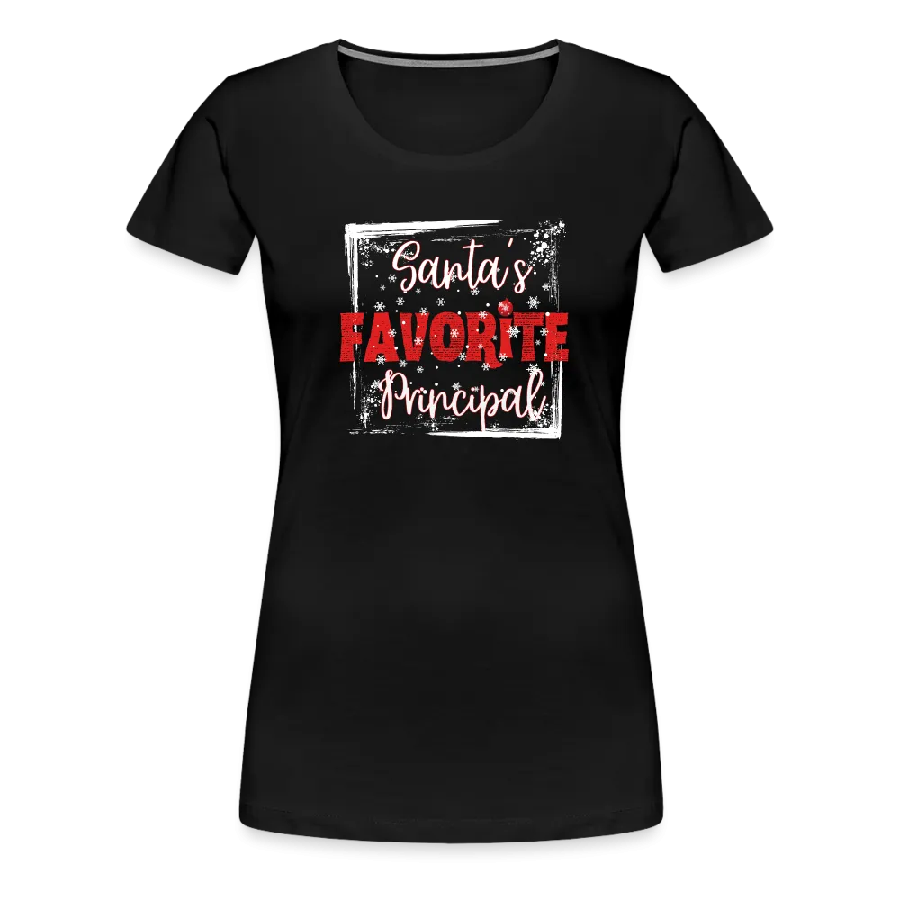 Holiday Leadership Glow: Women's 'Santa's Favorite Principal' Premium Tee