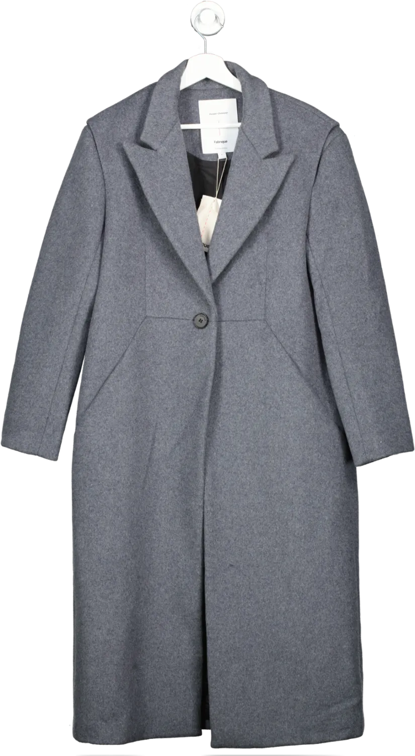 Hussein Chalayan Grey Cashmere Wool Blend Coat UK M