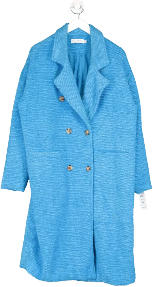 In The Style Blue Oversized Double Breasted Maxi Coat UK 10