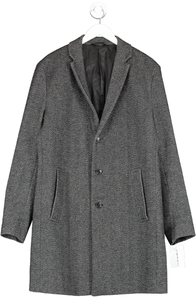 Jack & Jones Black Premium Wool Blend Coat UK XL