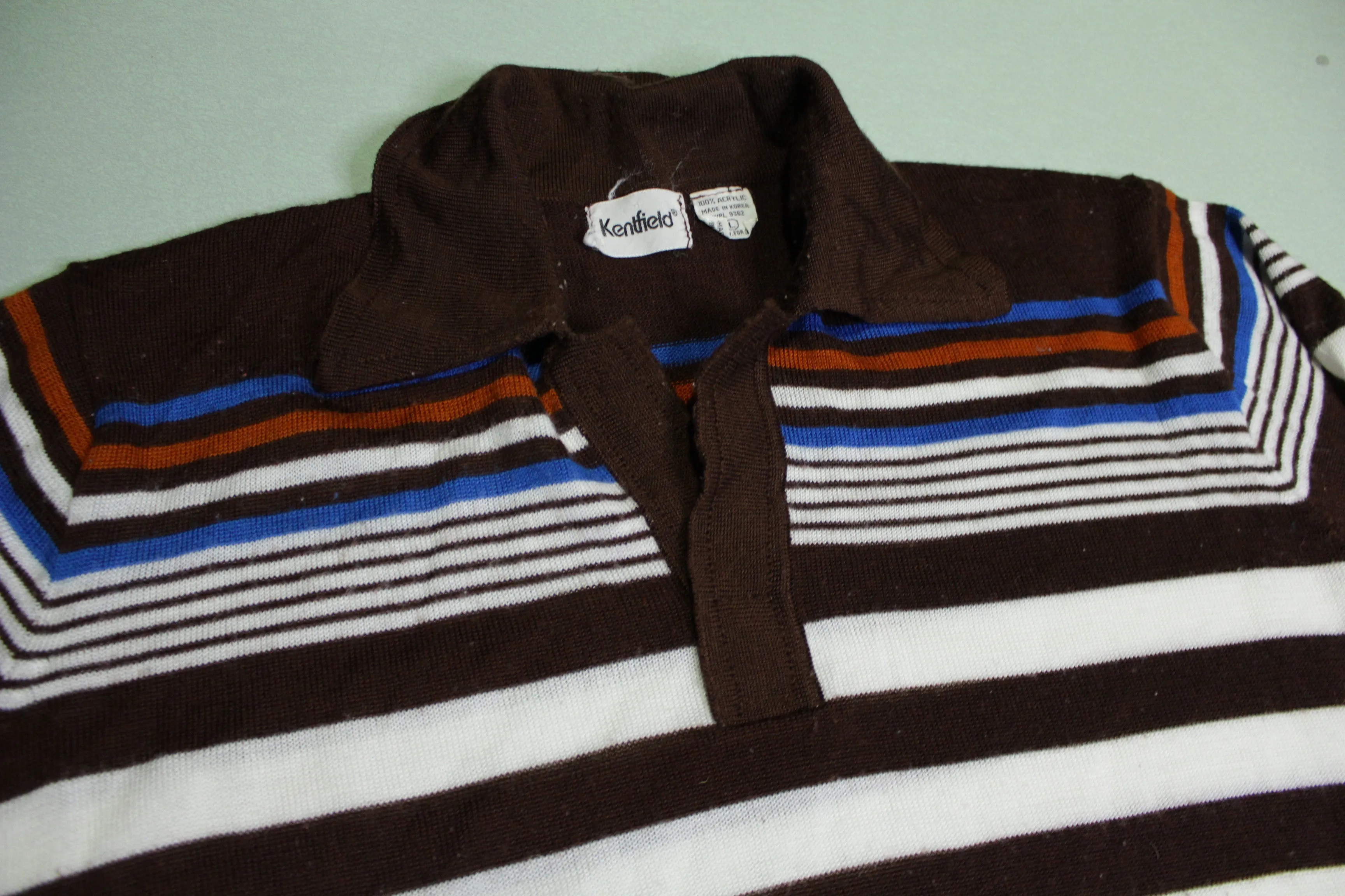 Kentfield Vintage 80's Striped Polo Fall Winter Christmas Fireplace Sweater