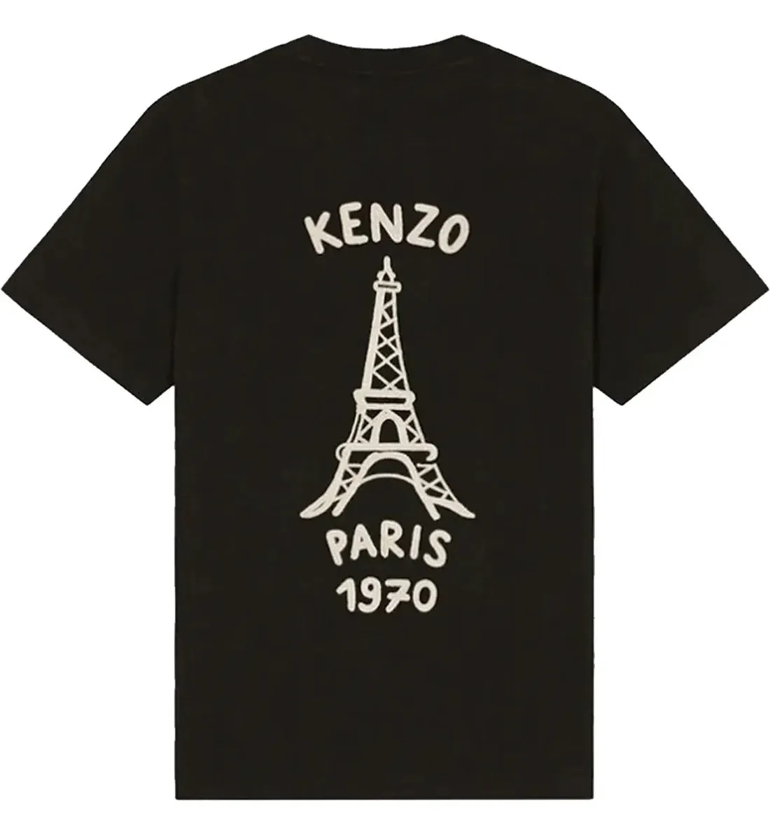 Kenzo Paris Eiffel Souvenir Embroidered T-Shirt Black