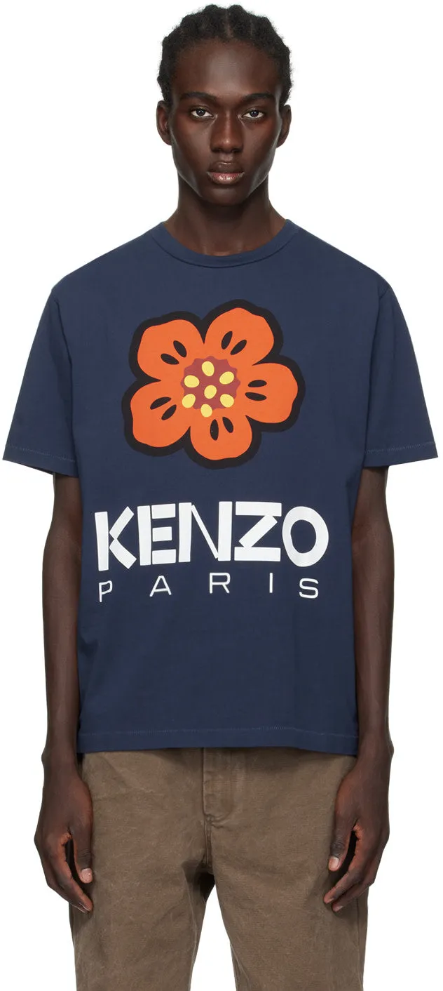 Kenzo Paris Large Boke Flower Oversized T-Shirt Midnight Blue