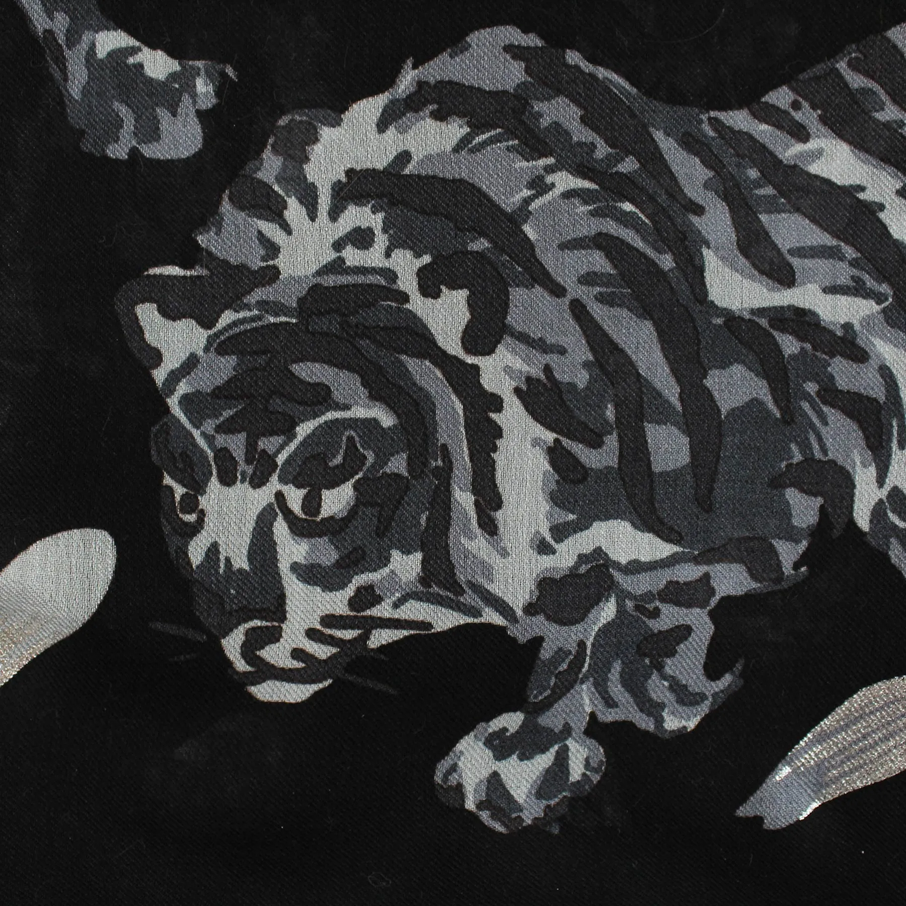 Kenzo Scarf Black Gray Tiger Design - Large Wrap SALE