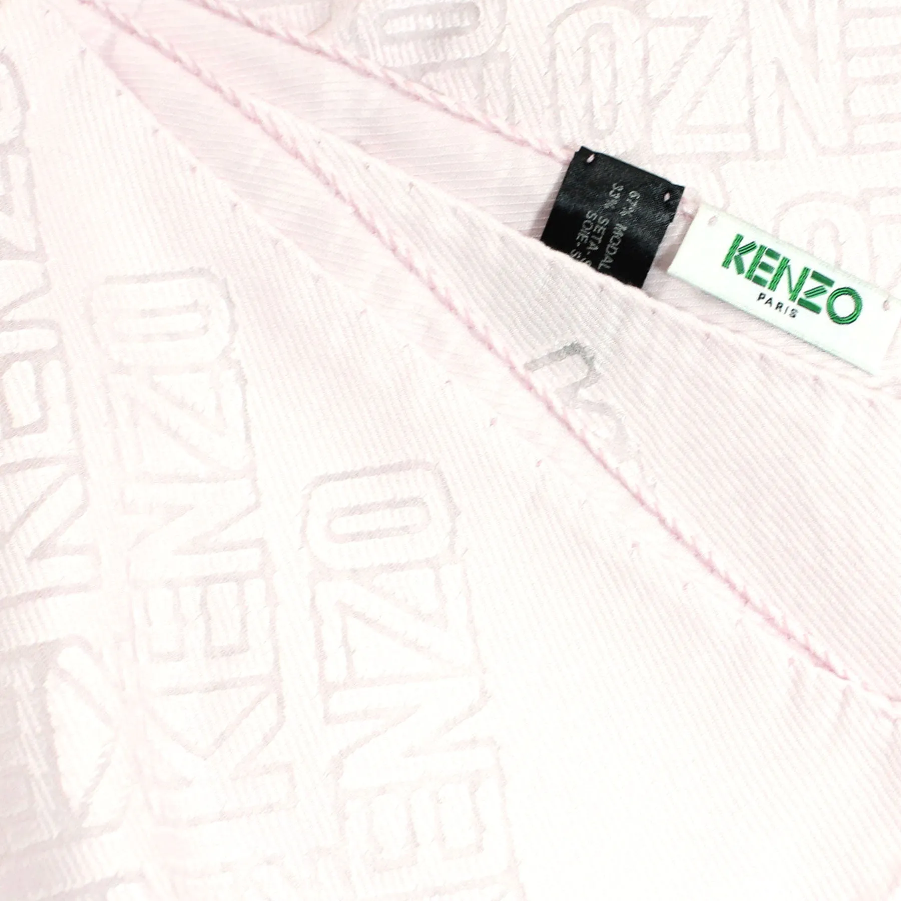 Kenzo Scarf Light Pink Logo Design - Extra Large Modal Silk Wrap SALE