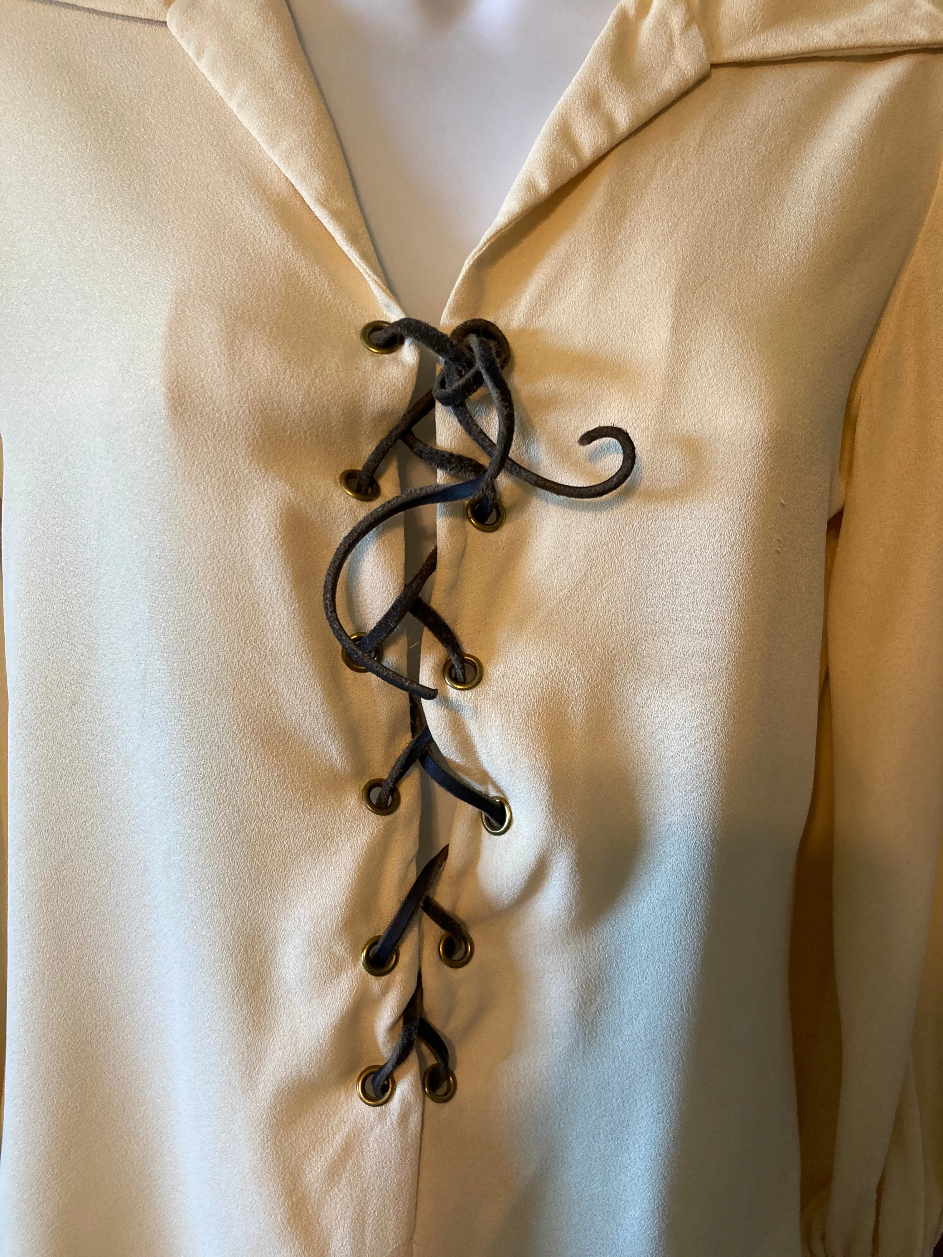 Ladies Beige Peasant, Renaissance, Pirate Small/Med Shirt