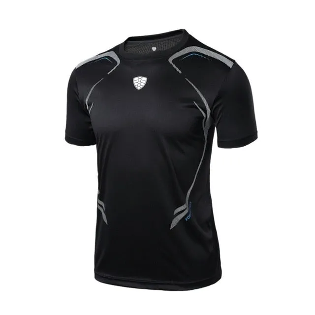 Man Sport Fitness Shirt T-shirt Running Breathable Quick-Drying Stretch Tops T-shirt Cool Gym Clothing