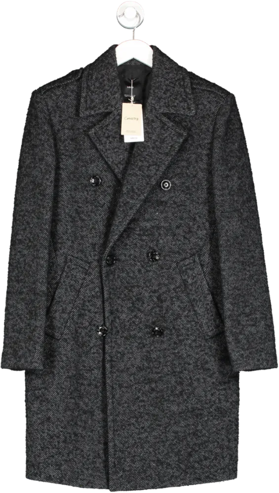 MANGO Grey Wrap Coat With Lapels BNWT UK S