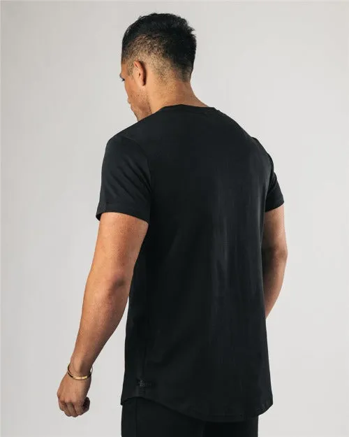 Men Henley Slim-Fit Shirt - Black